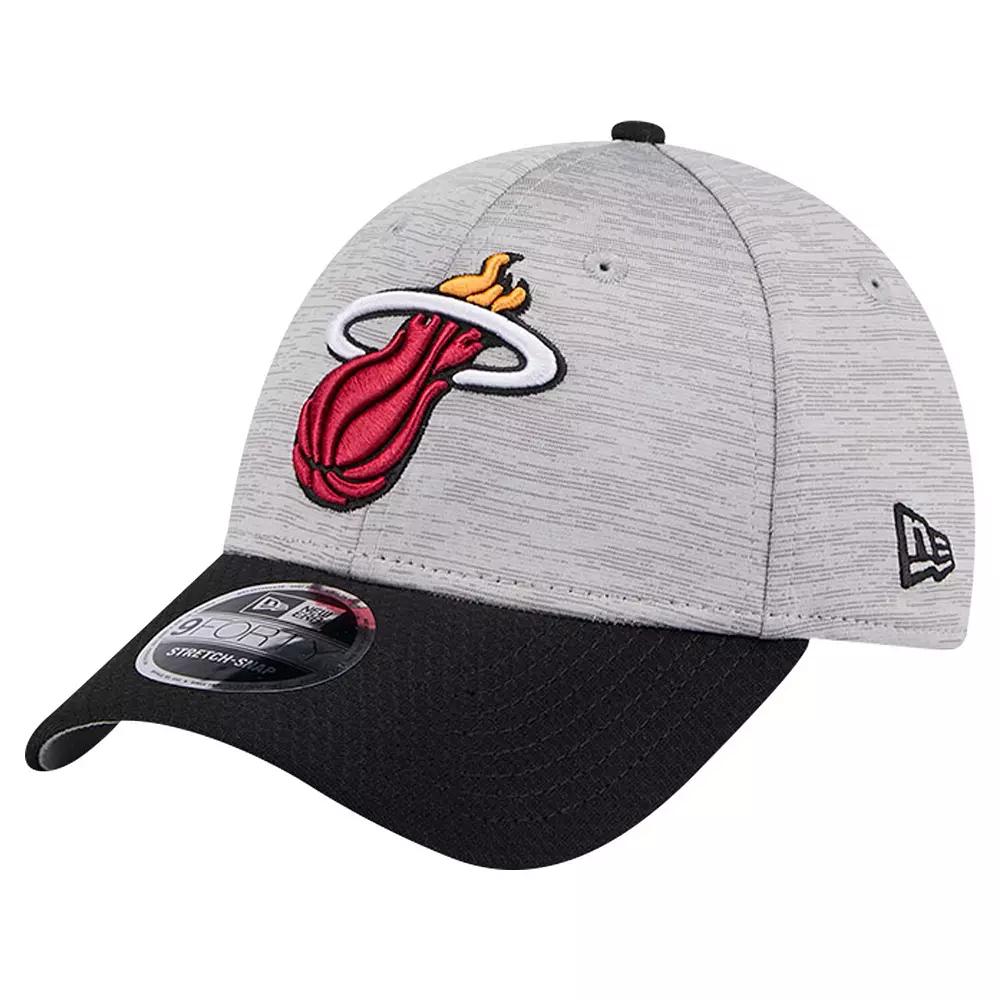 Men's New Era Heather Gray/Black Miami Heat Active Digi-Tech Two-Tone 9FORTY Adjustable Hat, Grey Product Image
