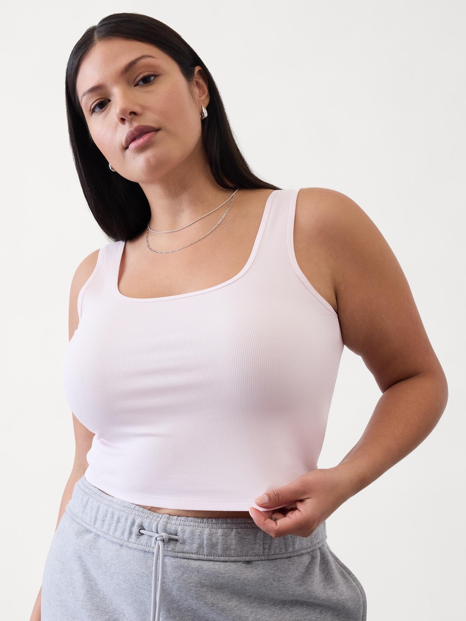 Signature Rib Square Neck Crop Tank Product Image