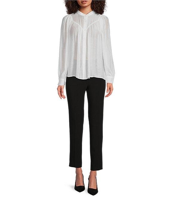 Vince Camuto Mandarin Collar Long Sleeve Button Front Blouse Product Image