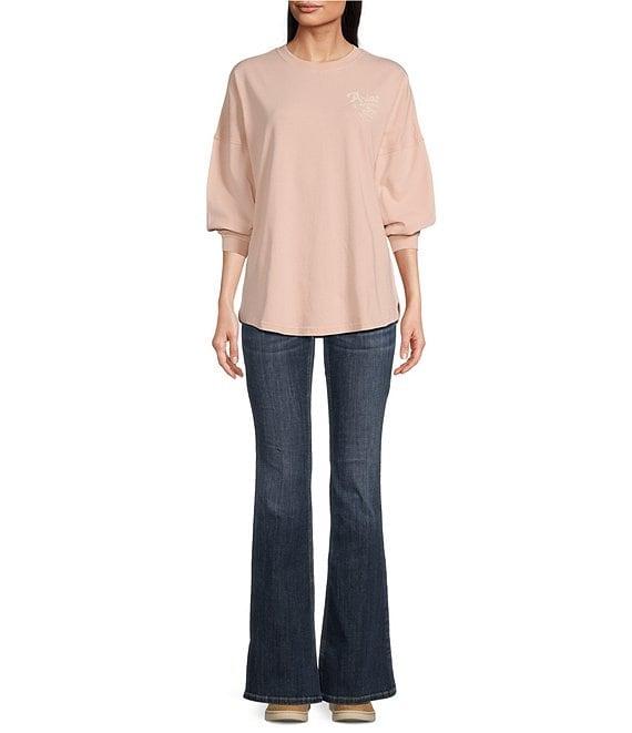 Ariat Jersey Knit Canvas Oversized Crew Neck Long Sleeve T-Shirt Product Image