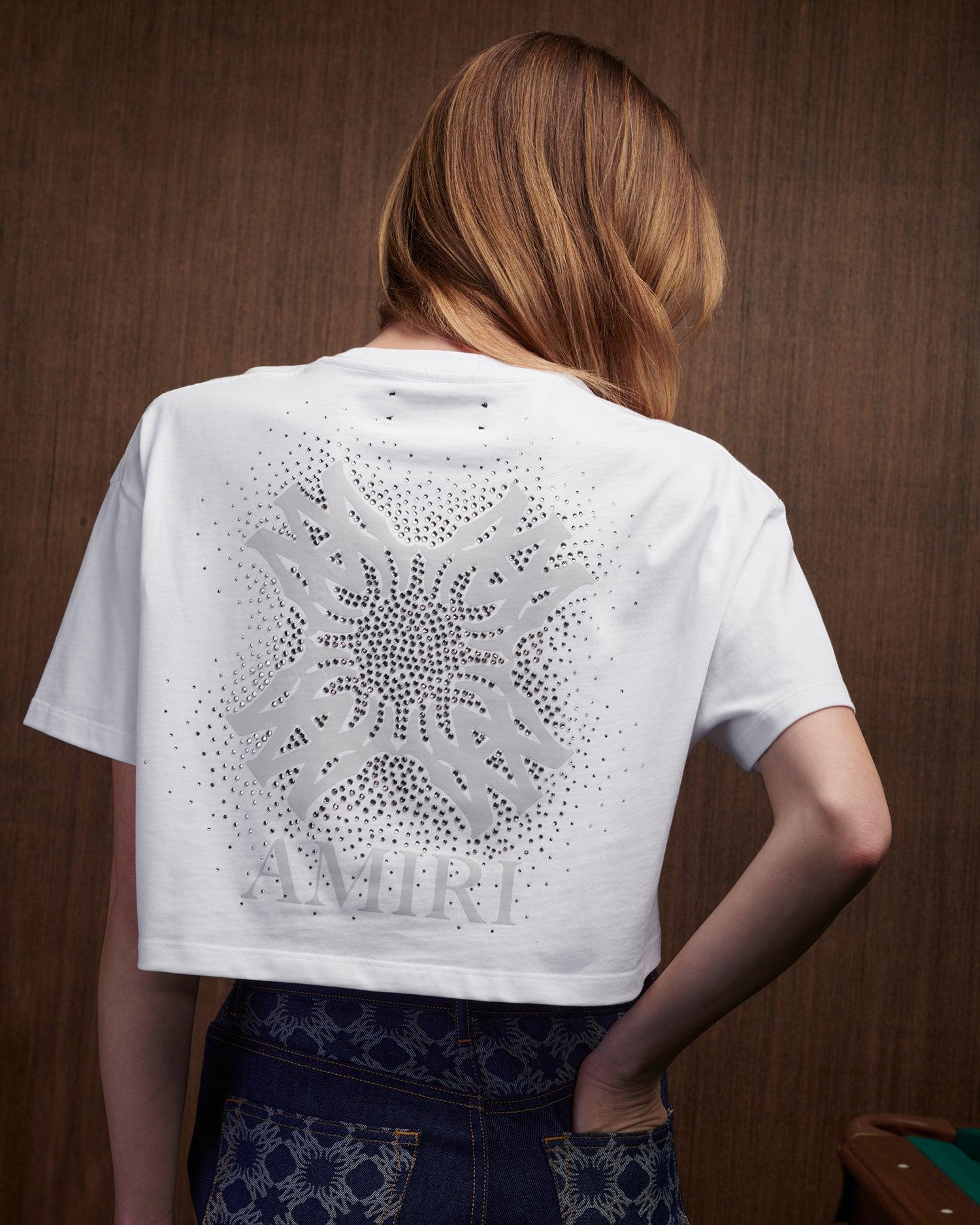 WOMEN - WOMEN'S MA QUAD CRYSTAL CROPPED TEE - White Female Product Image