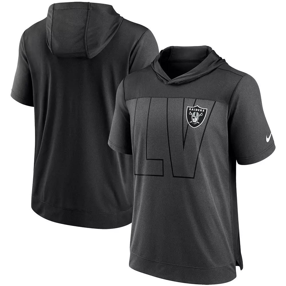 Men's Nike Heathered Charcoal/Red Tampa Bay Buccaneers Performance Hoodie T-Shirt,  Product Image