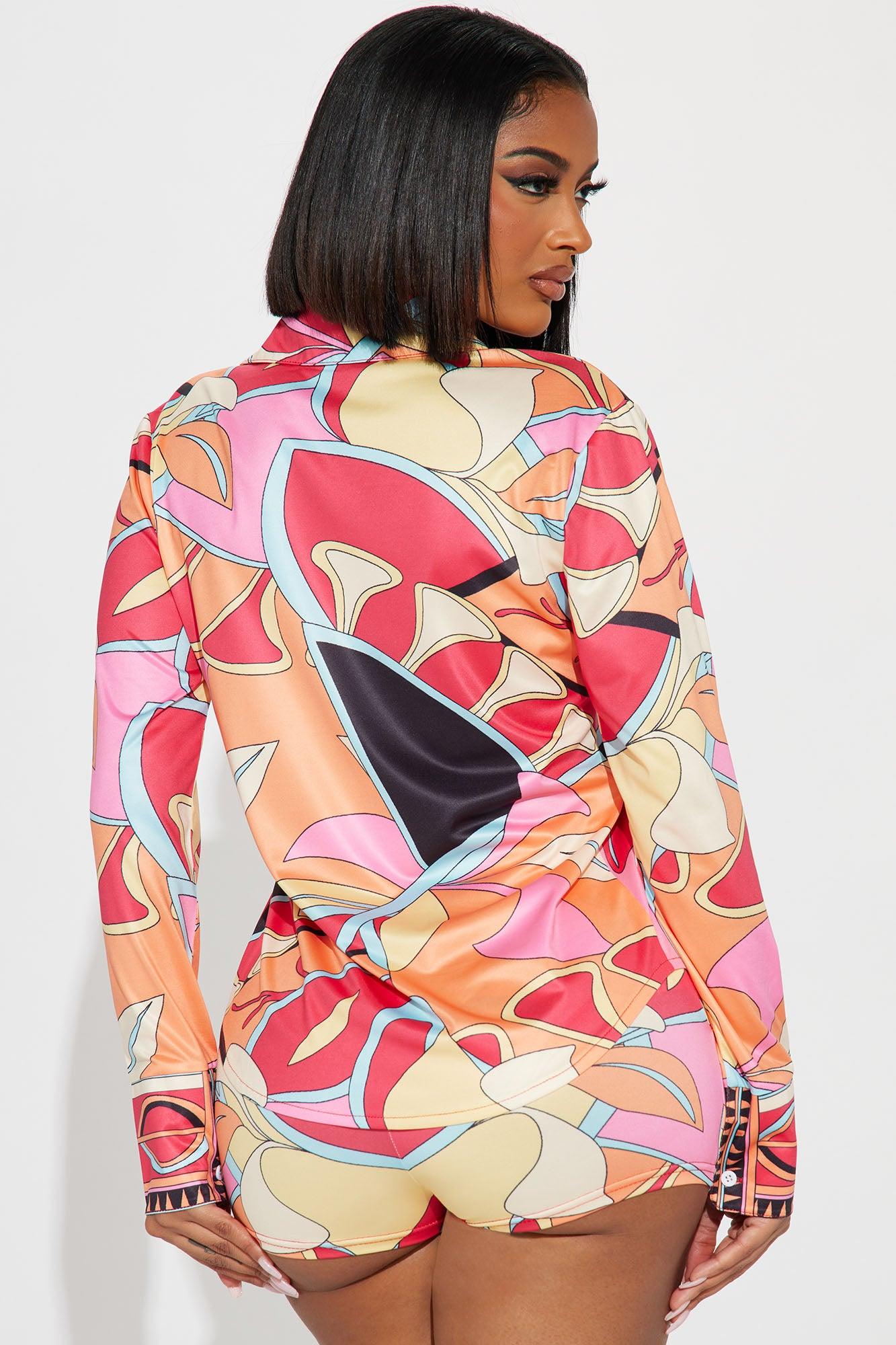 By The Coast Short Set - Pink/combo Product Image