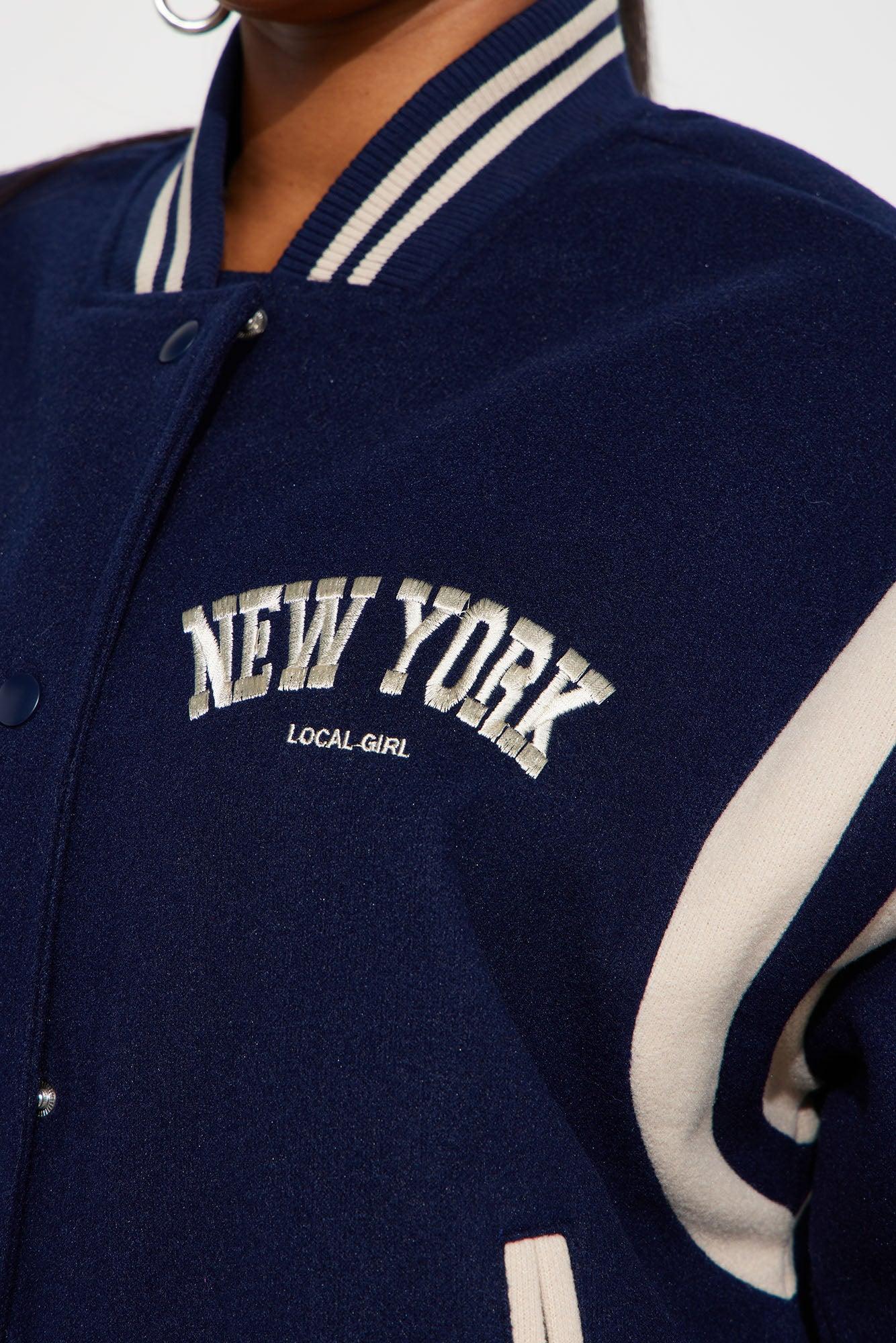 Manhattan Babe Varsity Jacket - Navy Female Product Image