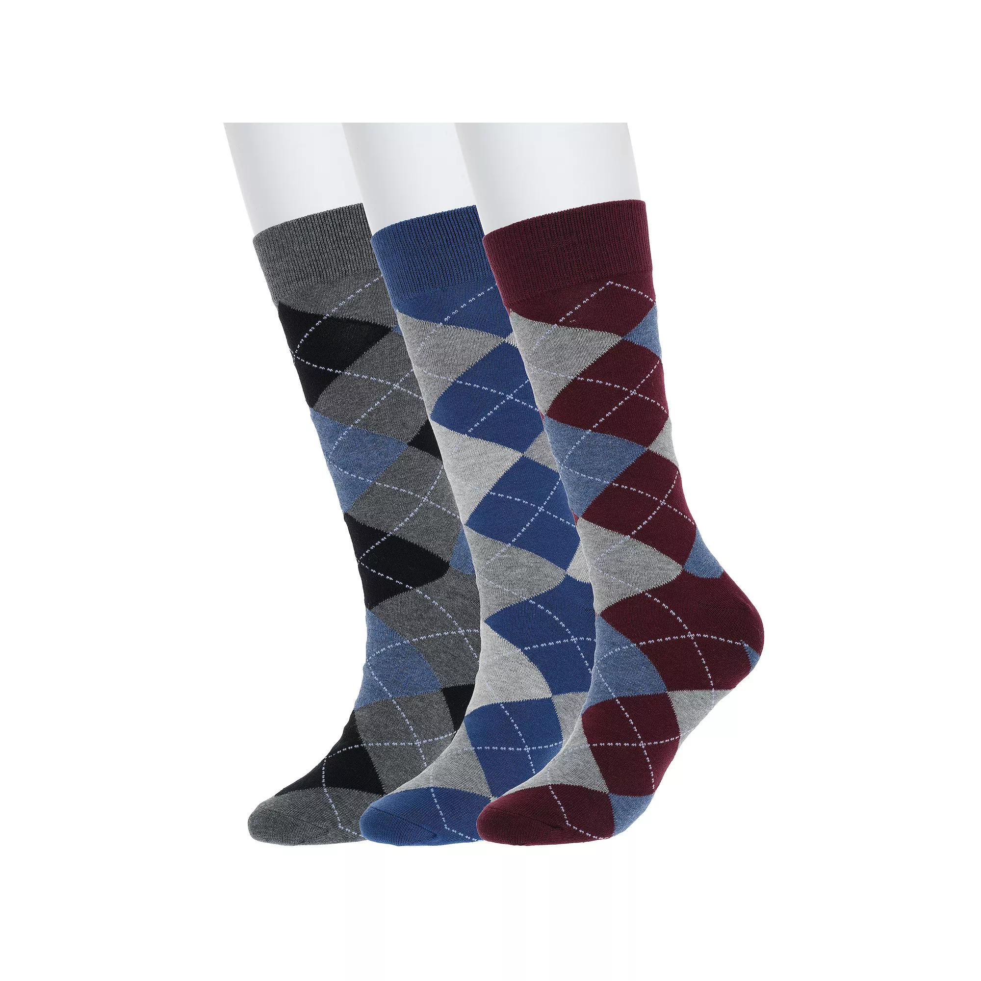 Men's Sonoma Goods For Life® 3-pack Patterned Dress Socks, Argyle Product Image
