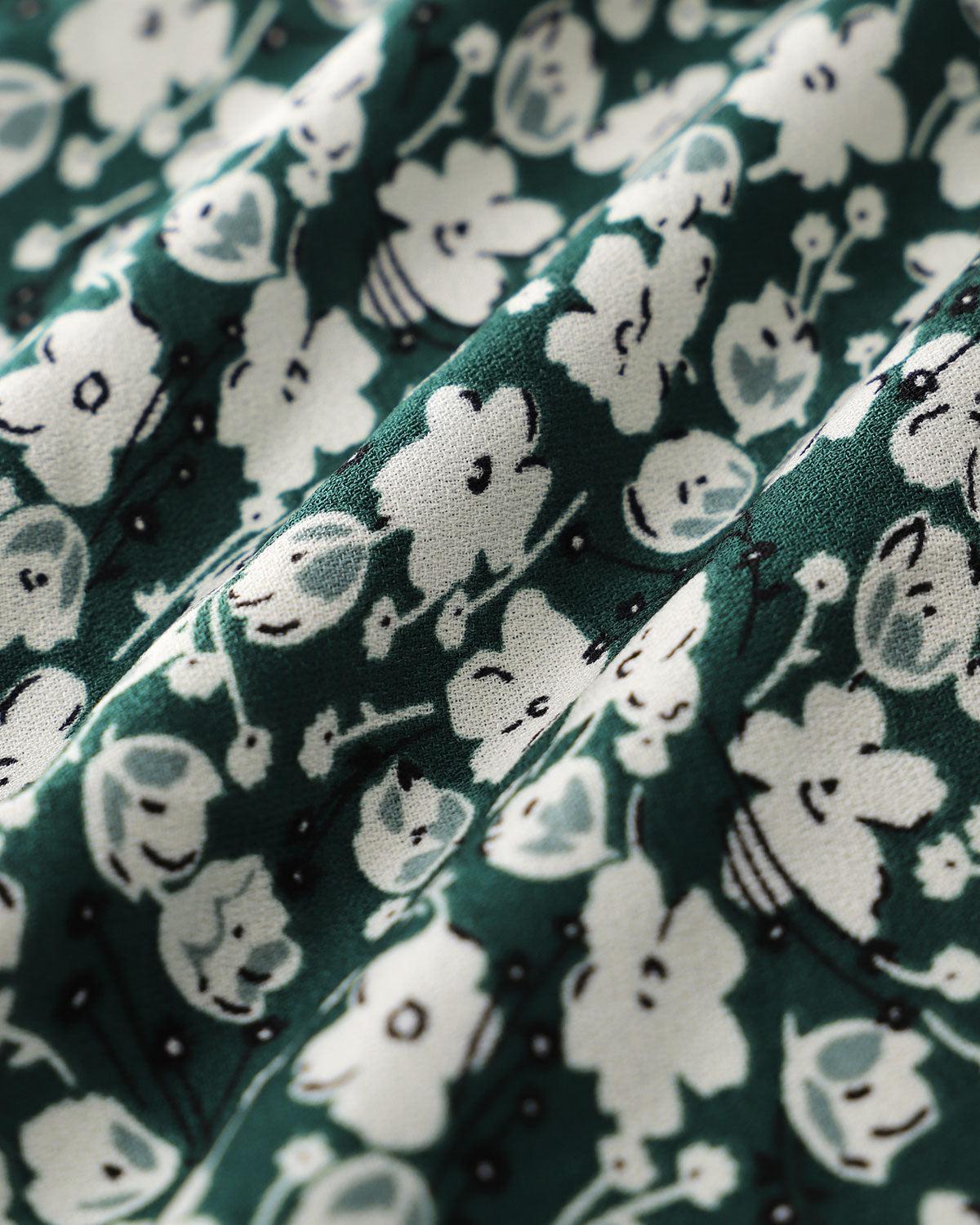 Green Floral A-line Mini Skirt Product Image