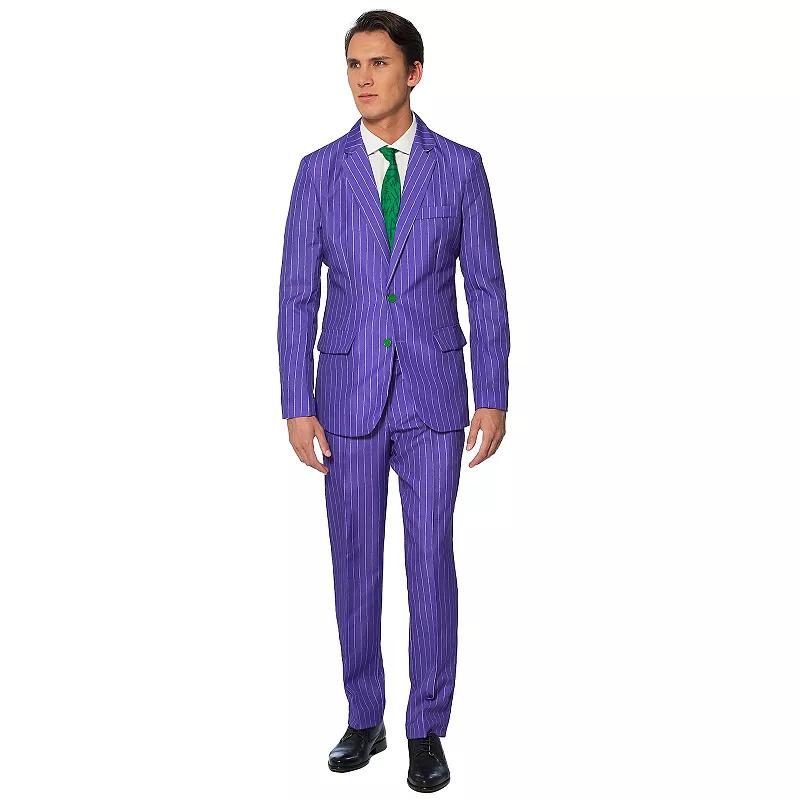 Men's Suitmeister Batman The Joker Slim-Fit Novelty Suit & Tie Set, Purple Product Image
