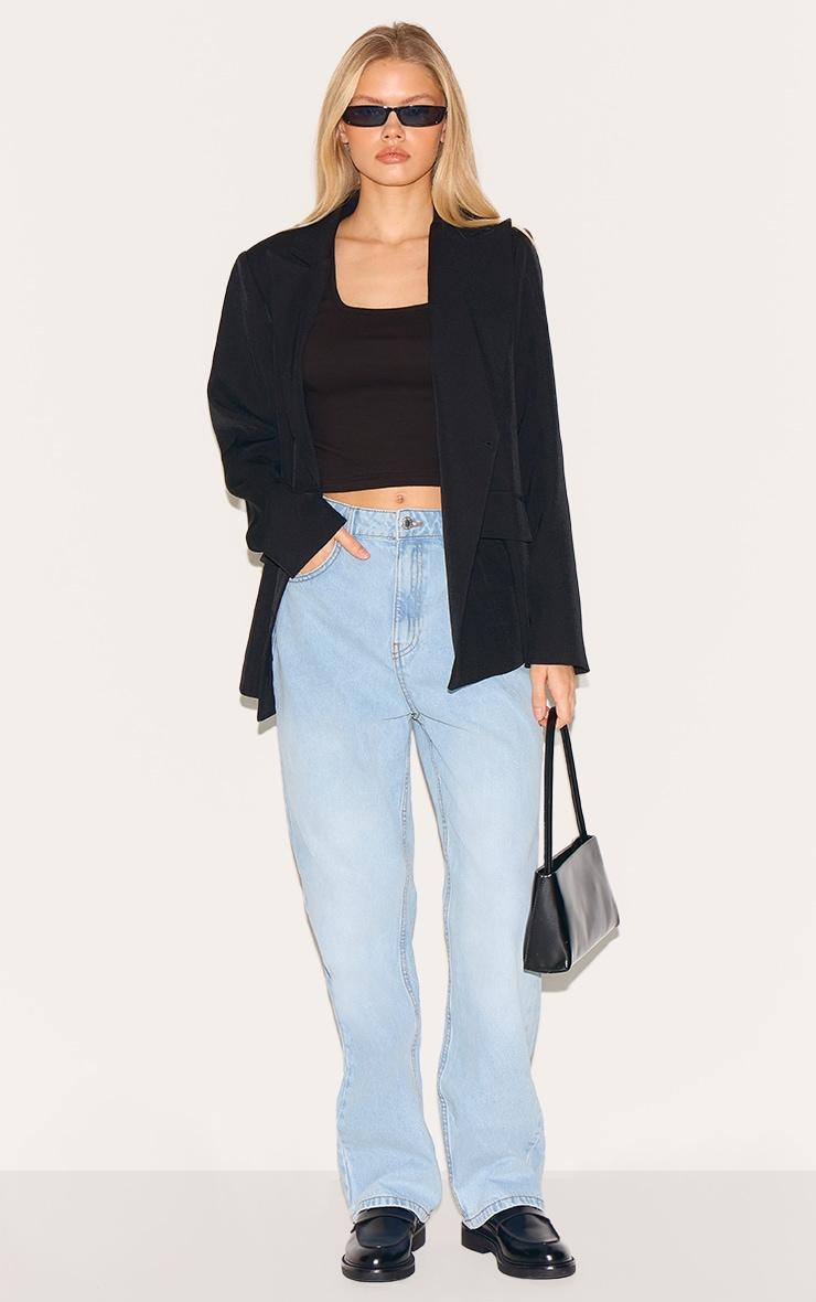 Black Rib Scoop Neck Vest Product Image