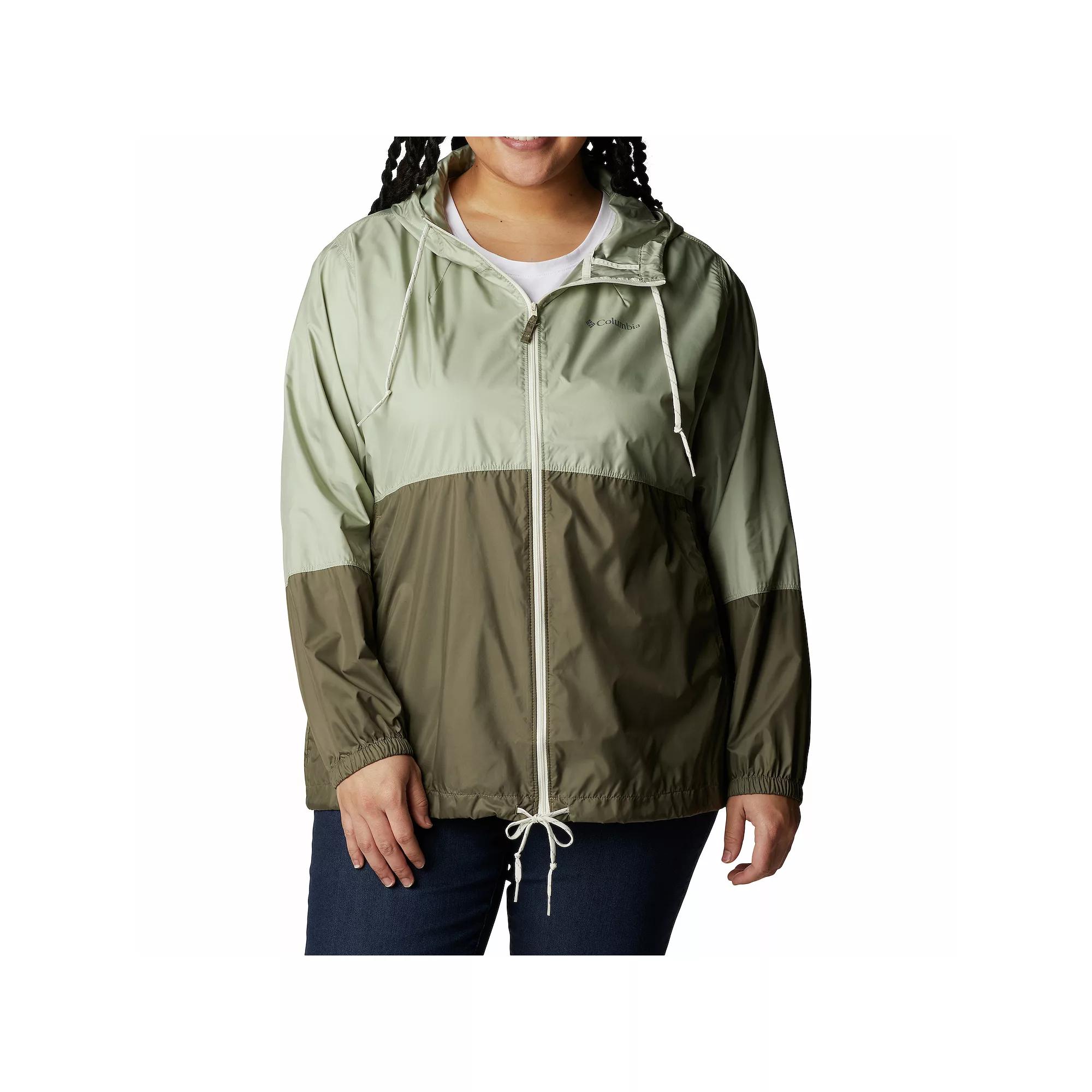 Plus Size Columbia Flash Forward II Windbreaker Jacket, Women's, Size: 2XL, Safari Stone Green Product Image