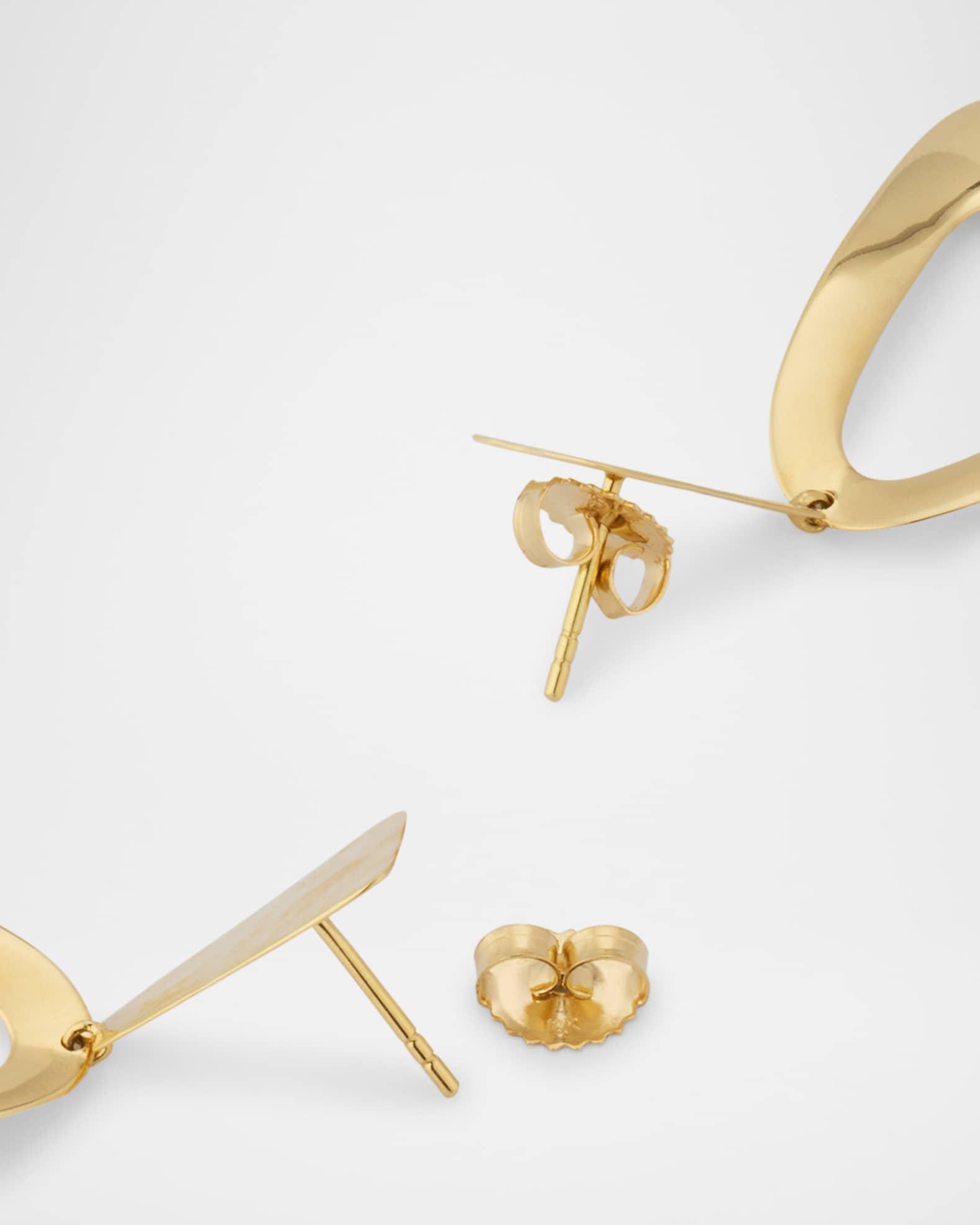 18K Classico Mixed-Texture Open Disc Post Earrings Product Image