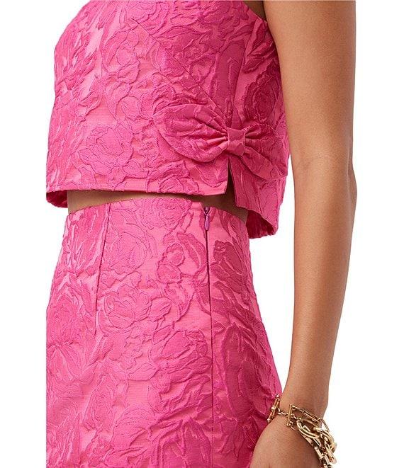 Trina Turk Cayley Sweetheart Jacquard Boat Neck Sleeveless Top Product Image