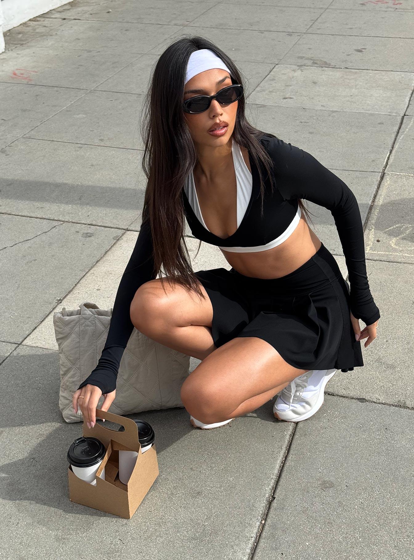 Dynamic Pleat Active Skort Black Product Image