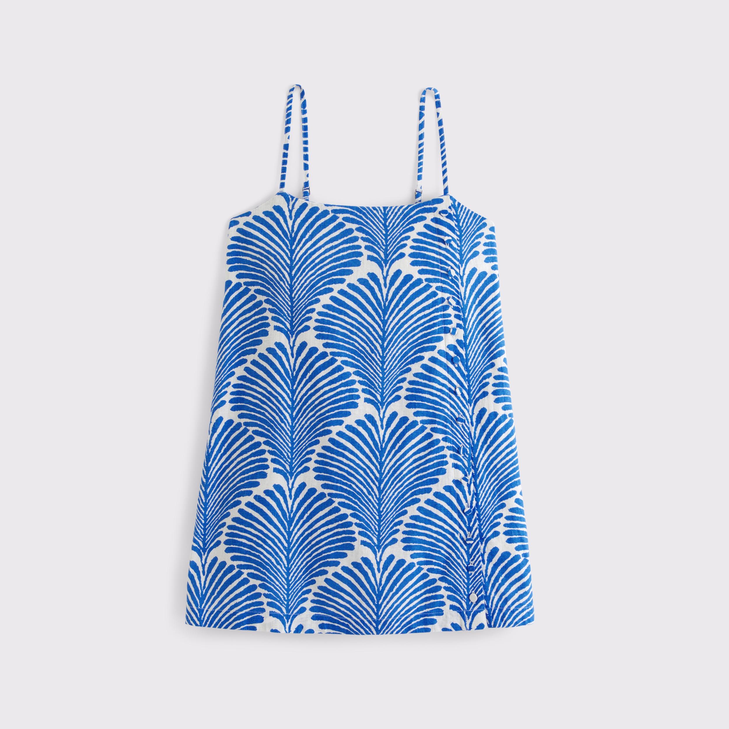 Linen-Blend Button Skort Product Image