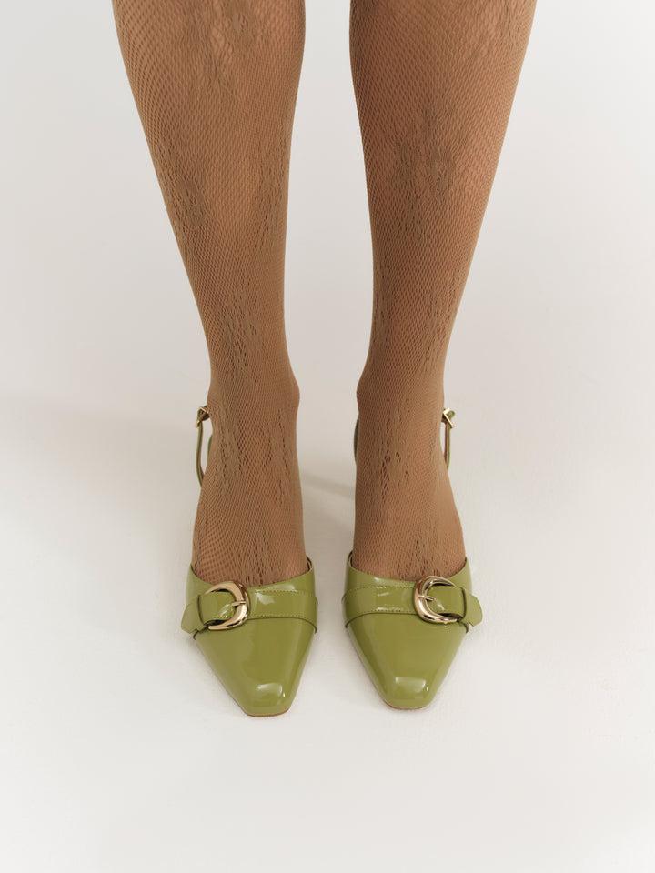 Marion Buckle Heel — Olive Product Image