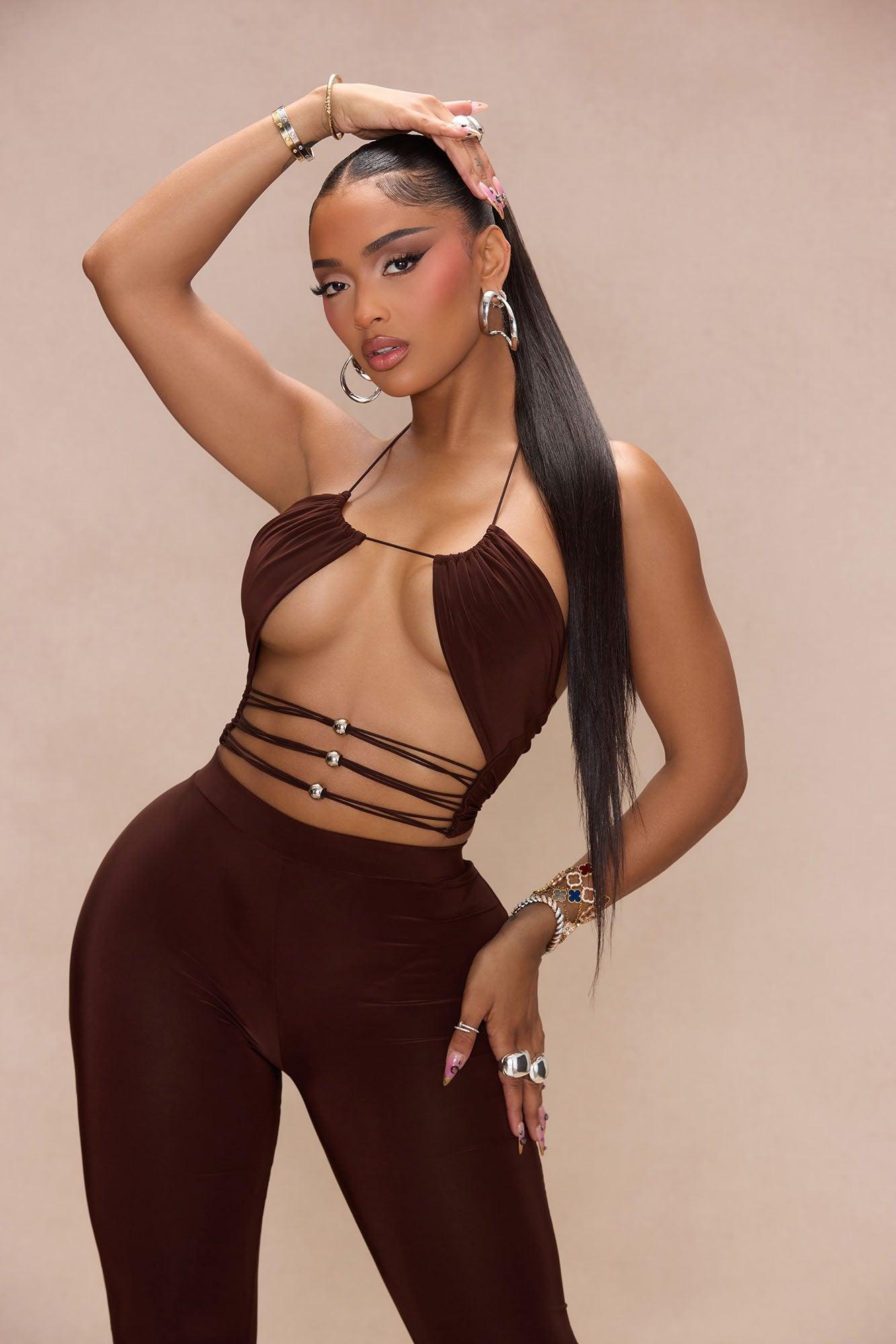 Sassy Mood Pant Set - Brown Product Image