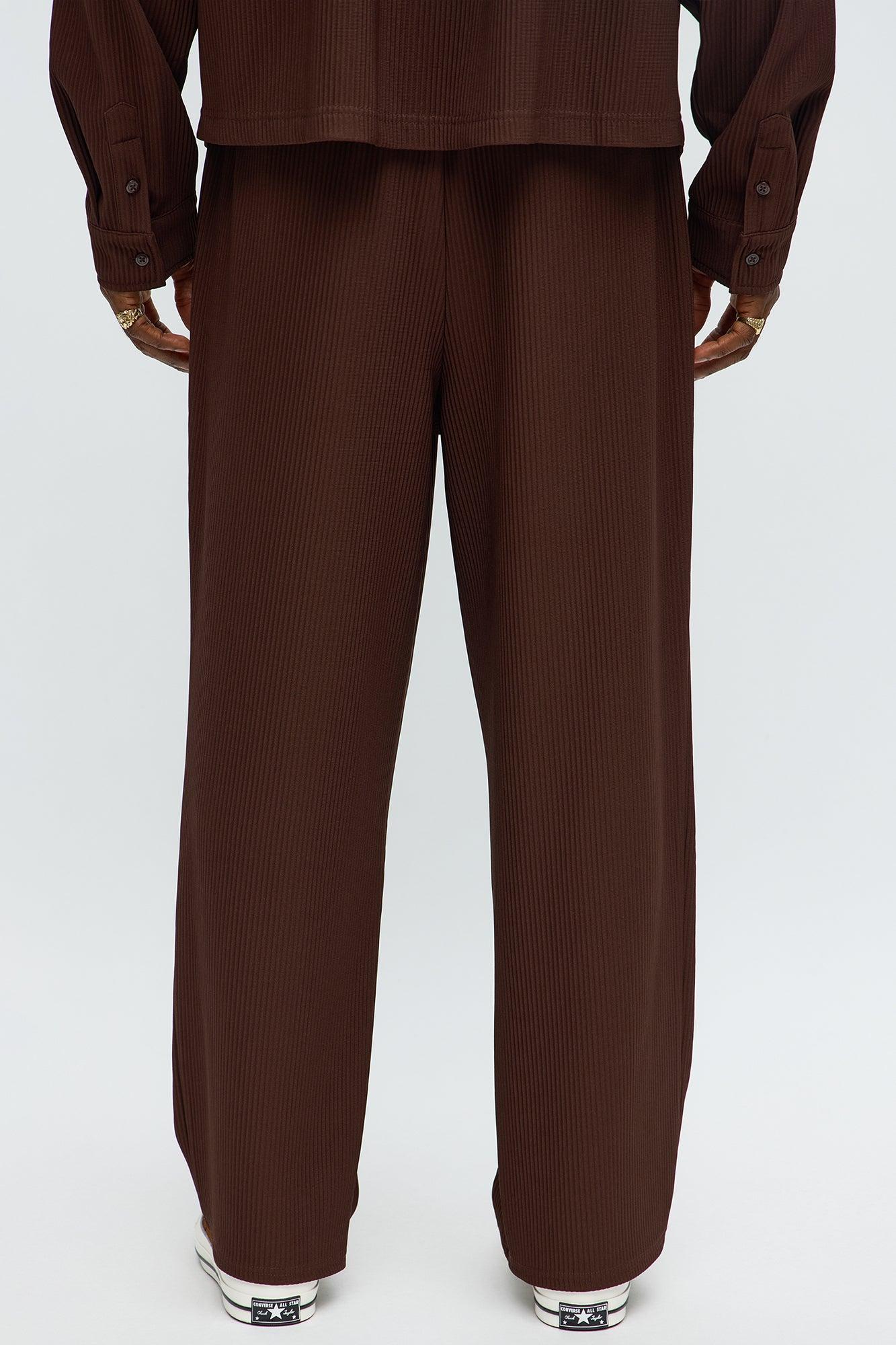 Show Up Baggy Elastic Waist Pant - Brown Male Product Image