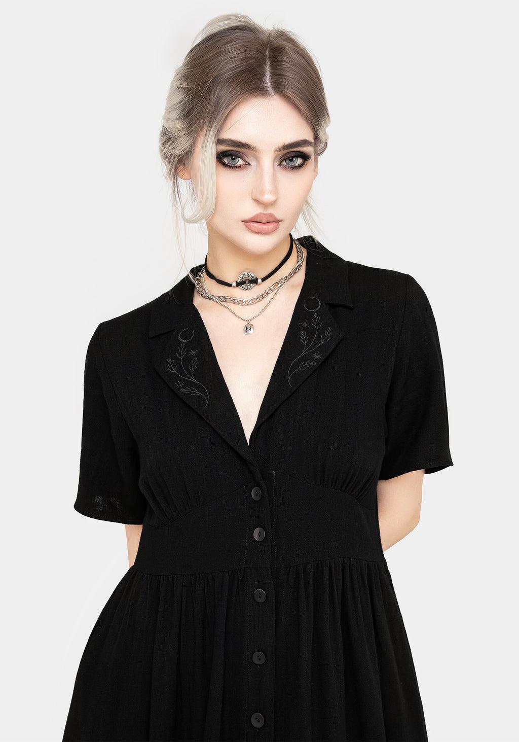 Jasmine Embroidered Midi Shirt Dress Product Image
