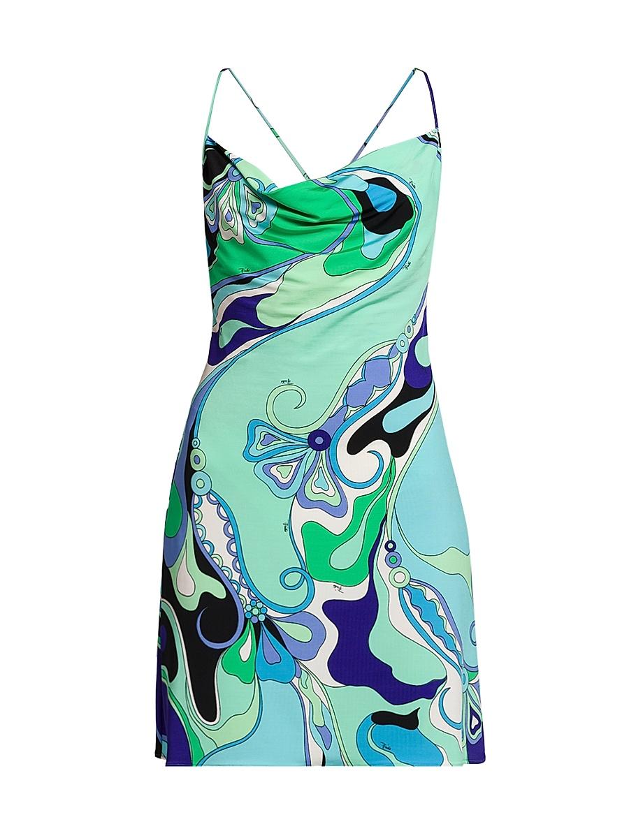 Womens Abstract-Print A-Line Minidress Product Image