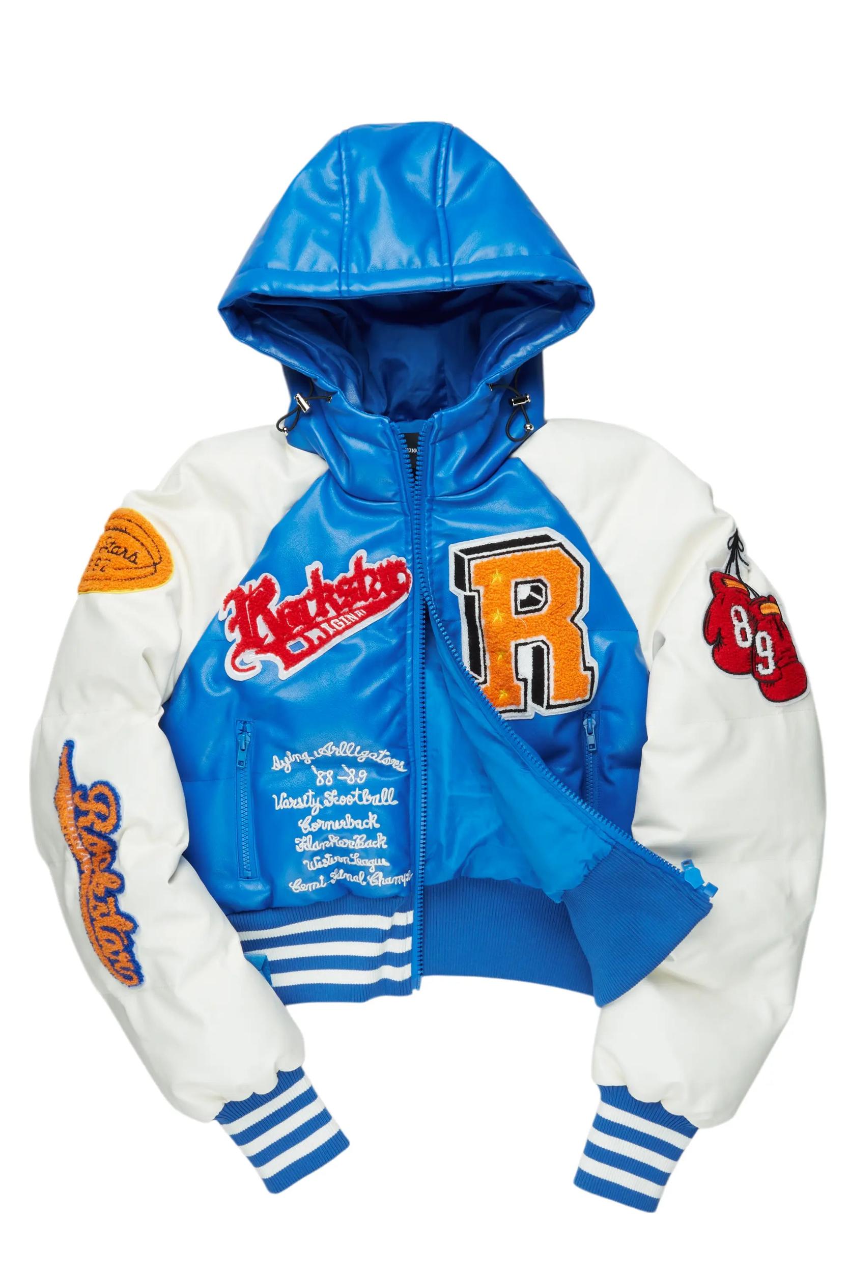 Xamaria Blue Crop Puffer Jacket Female Product Image