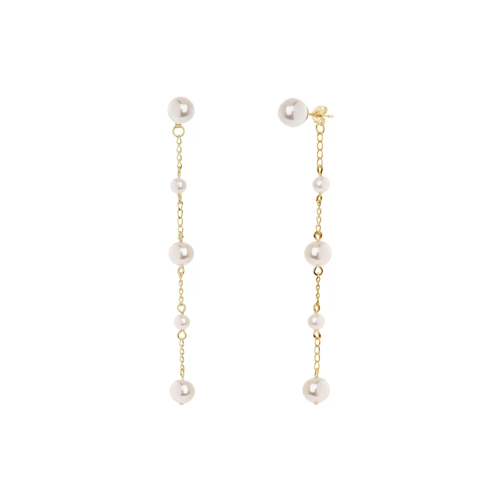 MC Collective Freshwater Cultured Pearl Chain Dangle Earrings, Women's, Gold Tone Product Image