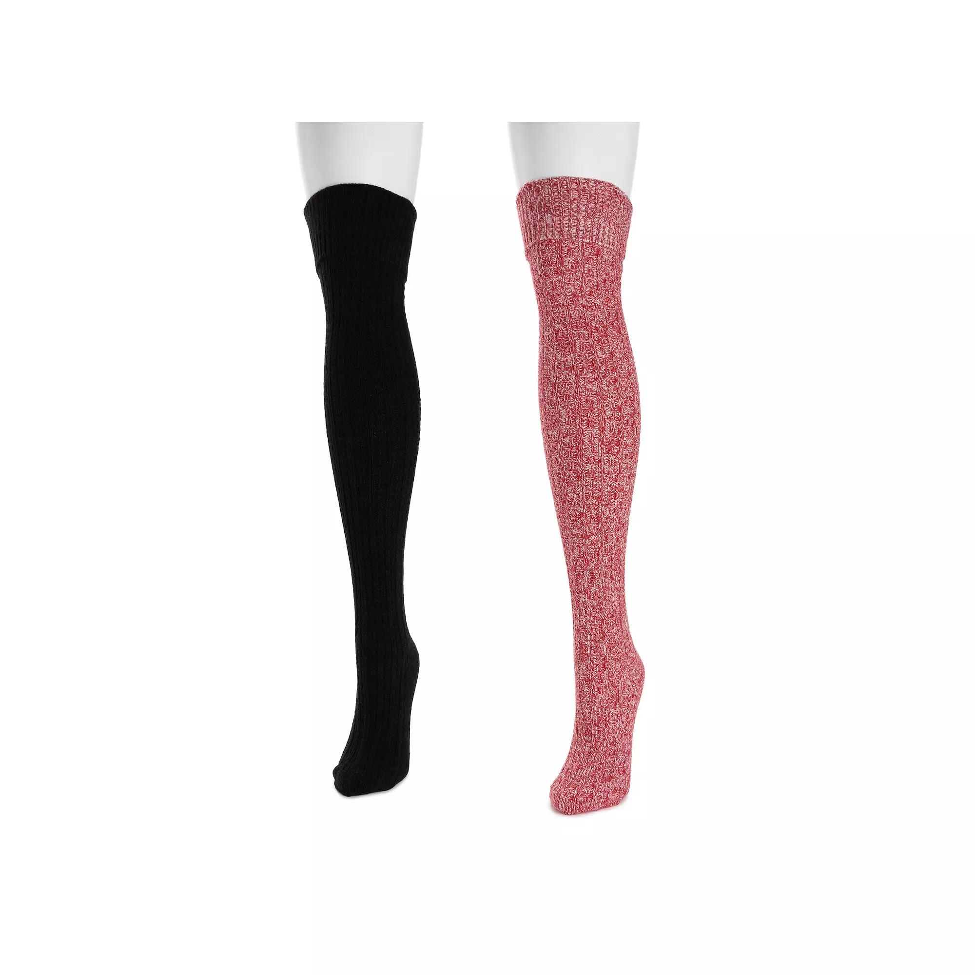 Womens MUK LUKS Marl Over-the-Knee Socks 2-Pack Product Image