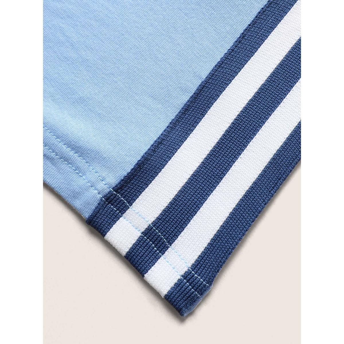 Plus Size Square Neck Striped Patchwork Midi Dress LightBlue Women Casual Woven ribbon&lace trim Square Neck Sleeveless Curvy BloomChic 28/5X Product Image