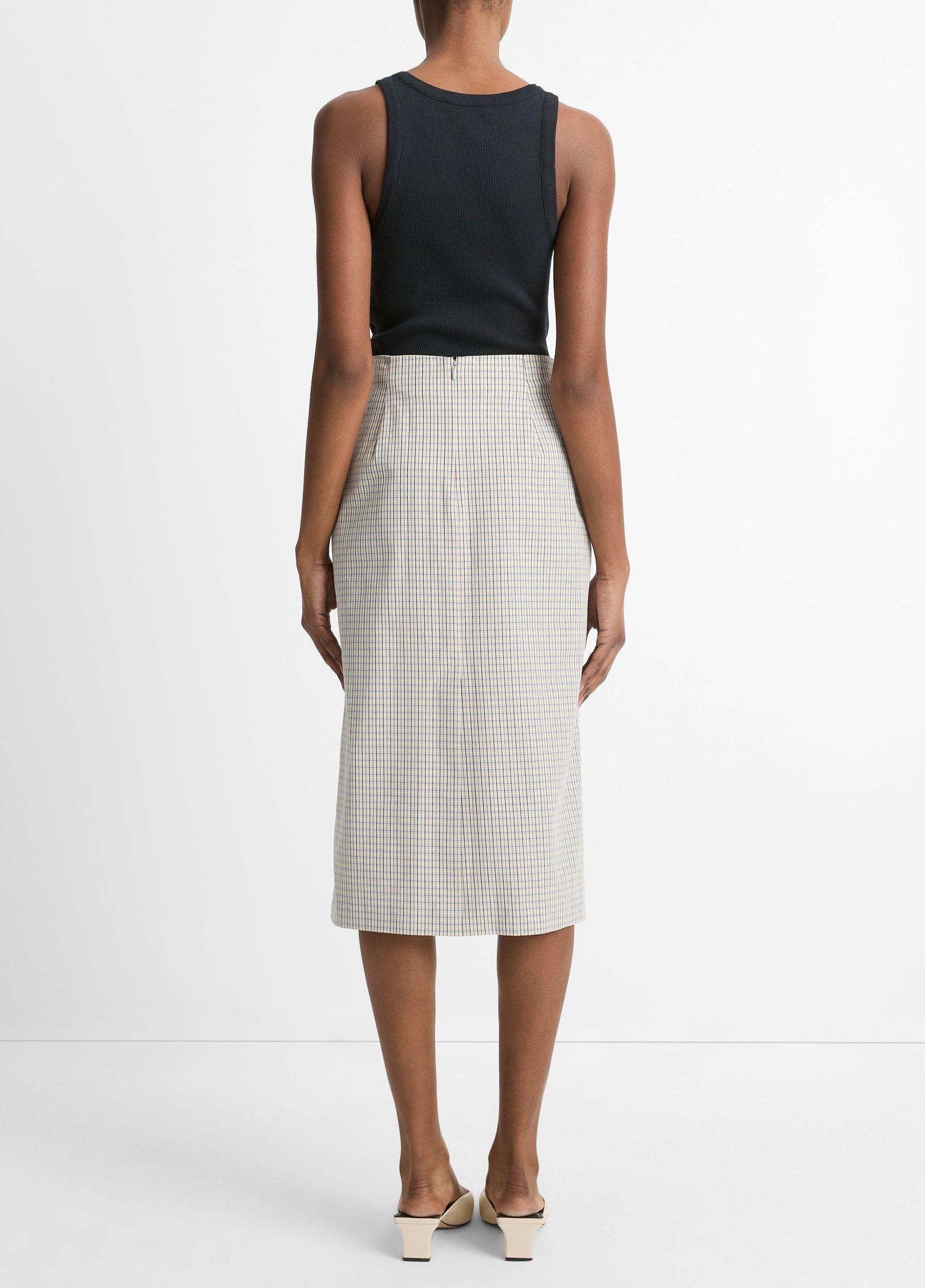 Gardener's Check Cotton Pencil Skirt Product Image