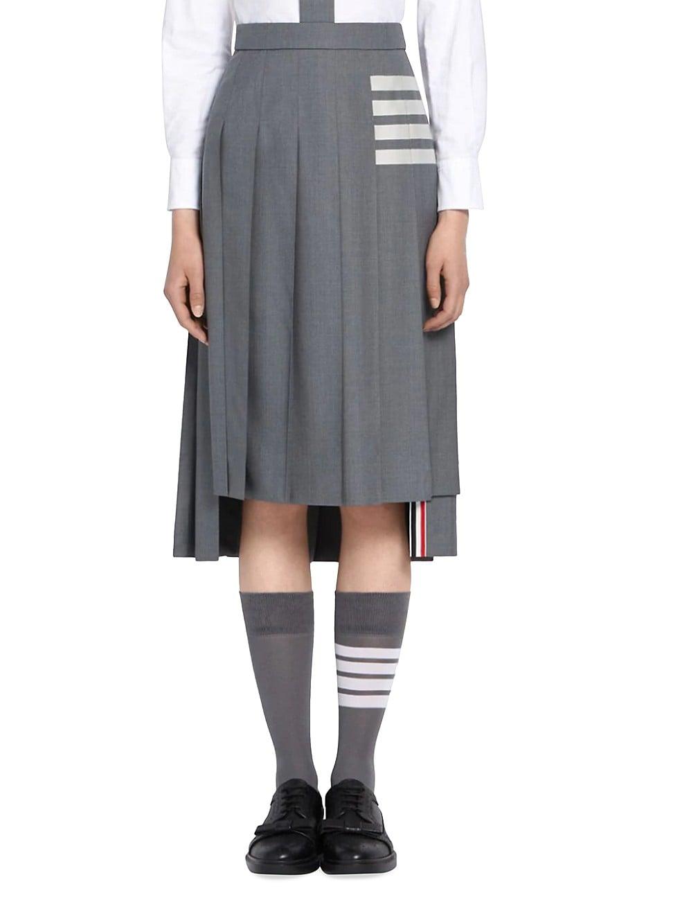 Womens Step-Hem Pleated Midi-Skirt Product Image