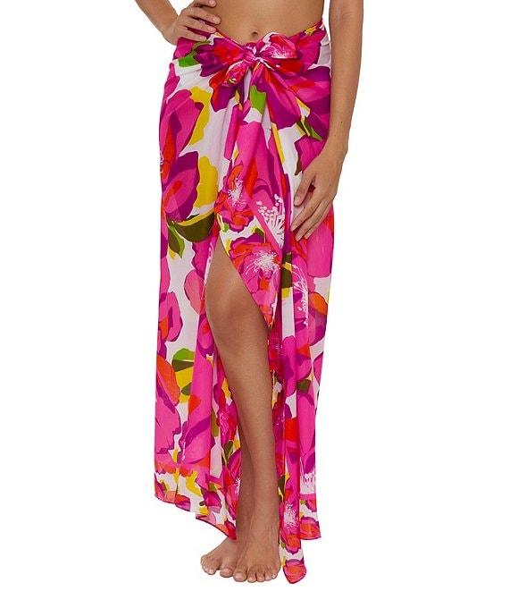 Trina Turk Bloom Woven Scarf Pareo Swim Cover-Up Product Image