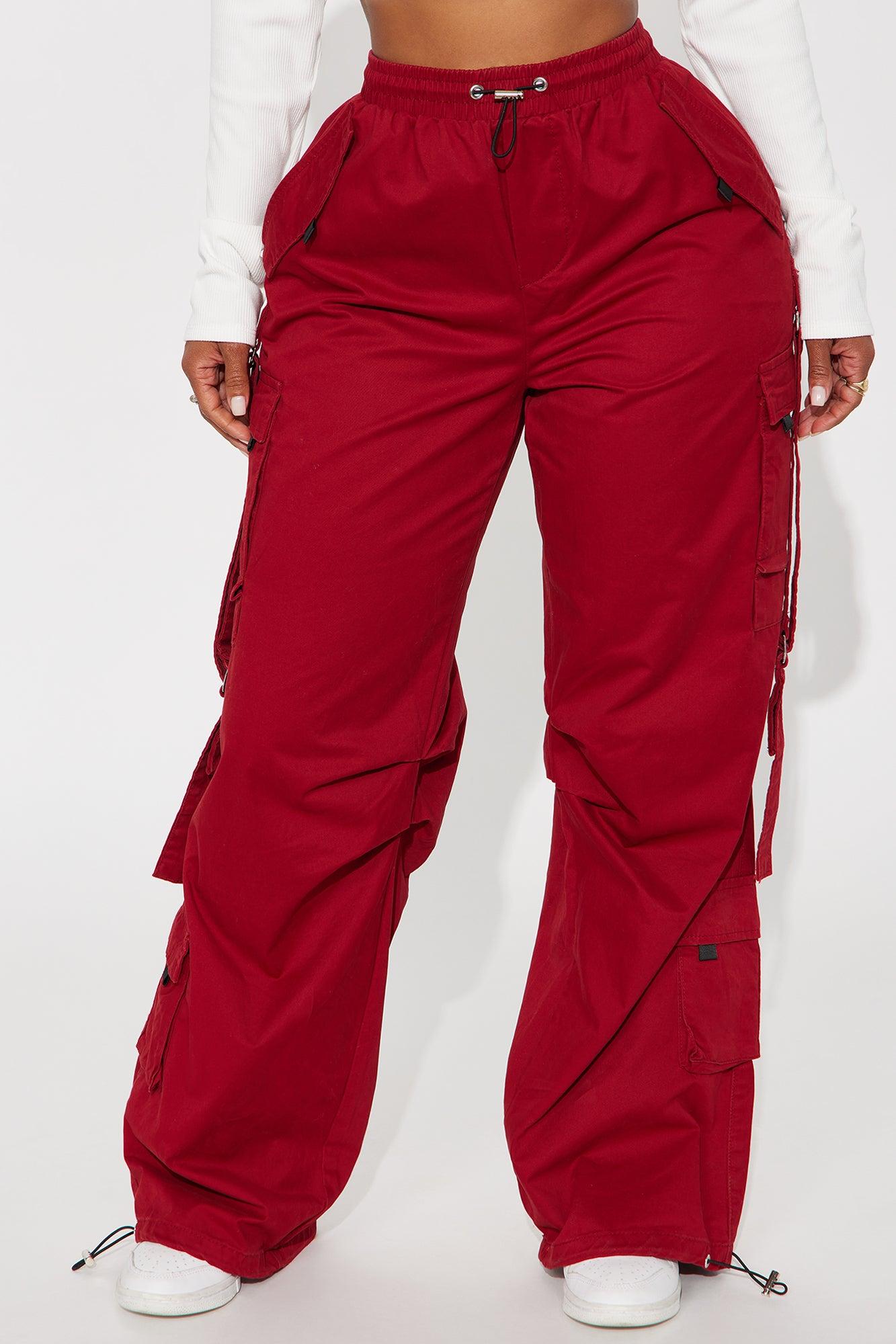 Don't Mess Around Cargo Pant - Red Female Product Image