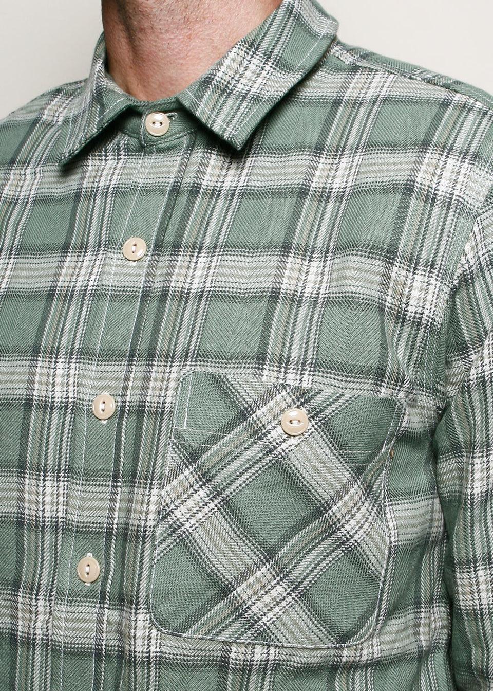 Oxford Shirt // Sage Herringbone Plaid Product Image