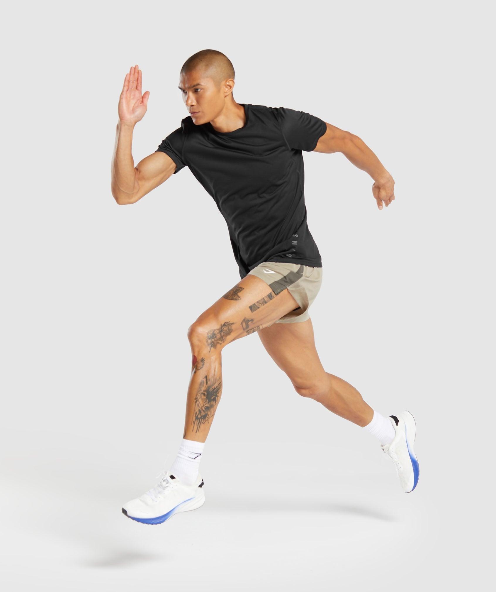 Gymshark Sport 5" Shorts - Sand Brown/Camo Brown Male Product Image