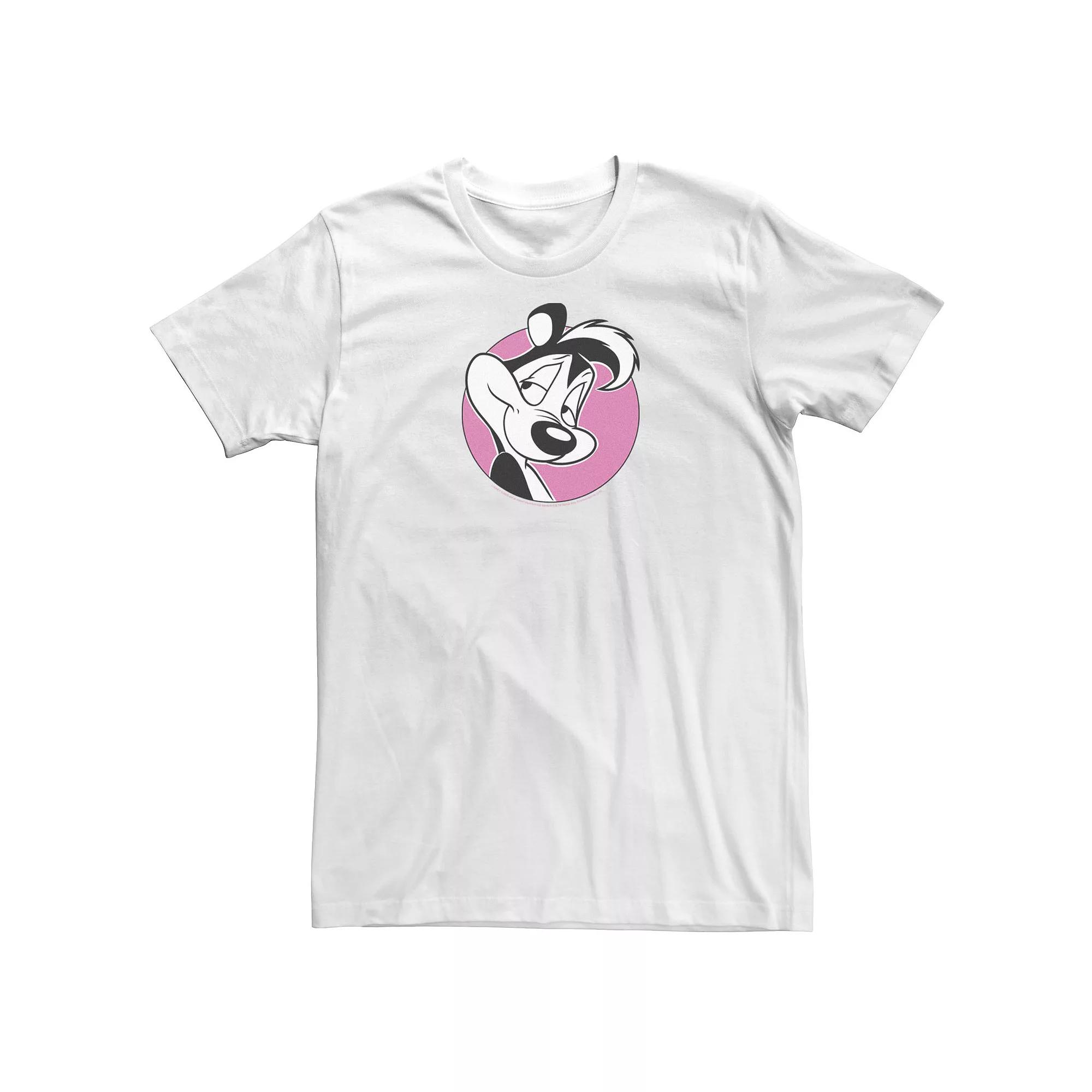 Big & Tall Looney Tunes Pepe Le Pew Pink Circle Portrait Tee, Men's,  Product Image