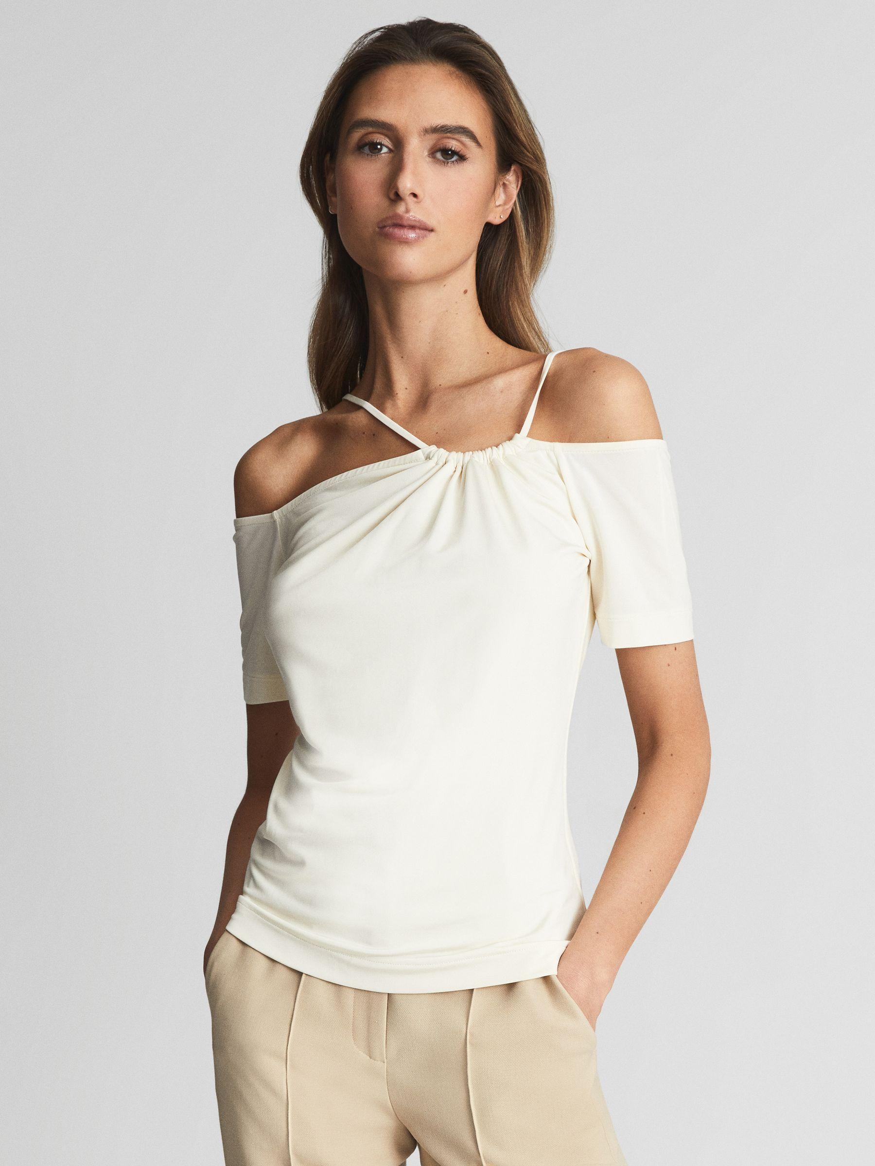 Off-Shoulder Strap Top in Cream Product Image