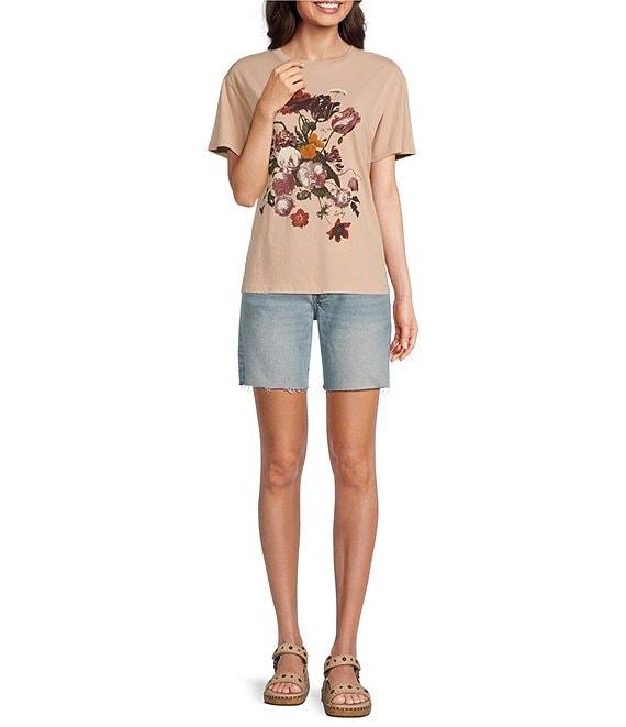 Lucky Brand Stretch Denim Mid Rise Shorts Product Image
