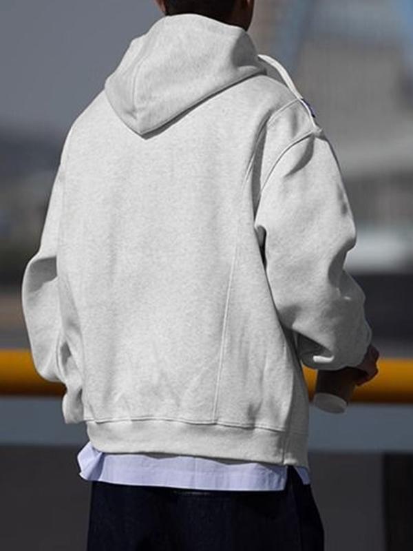 Men's Solid Double Zip Hooded Jacket Product Image