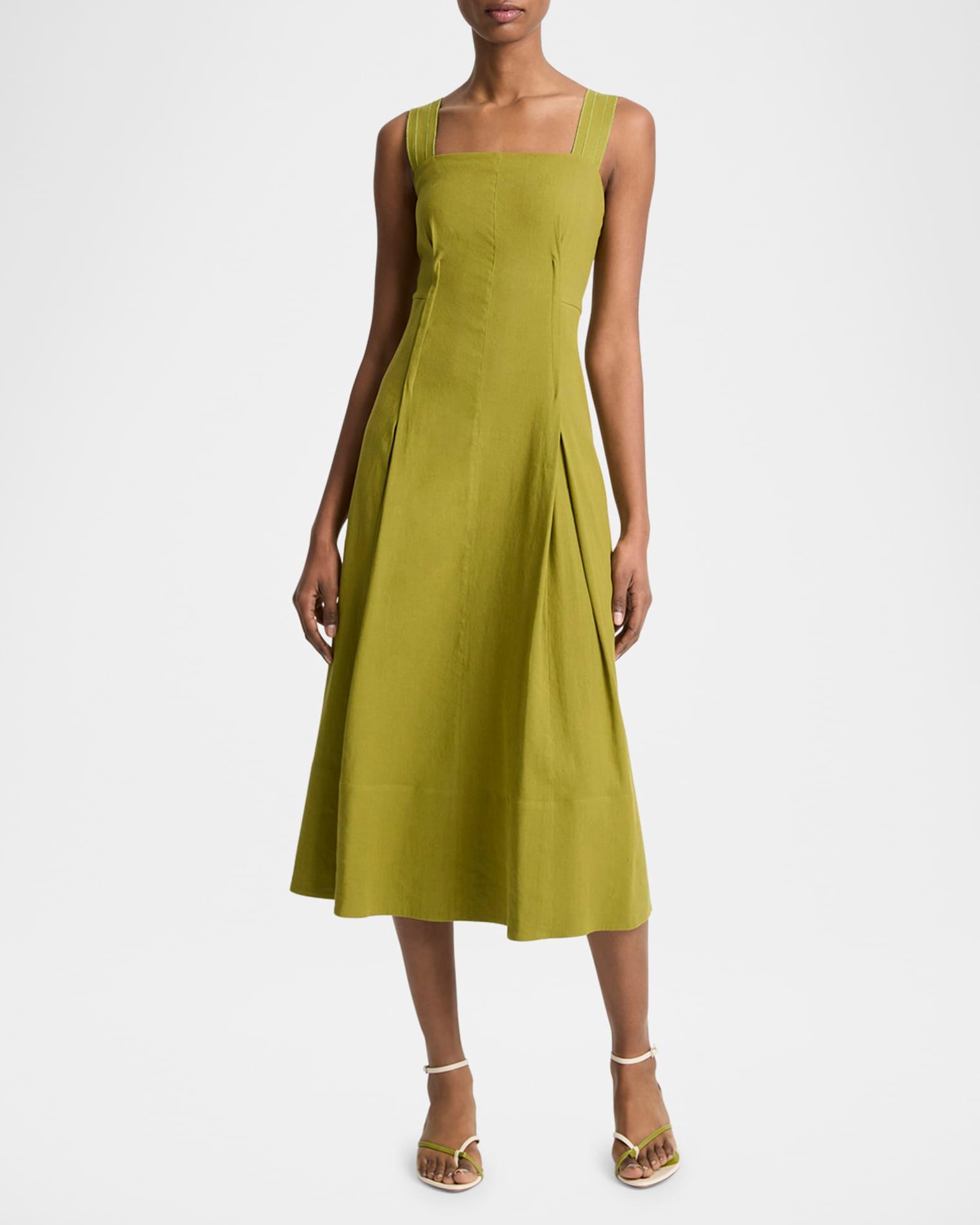 Sleeveless Linen-Blend Cami Dress Product Image