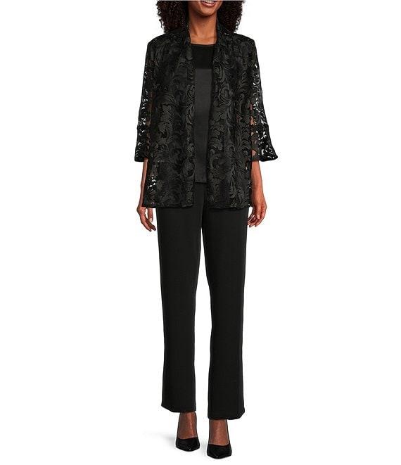 Caroline Rose Soft Satin Wide Leg Pull-On Coordinating Pants Product Image