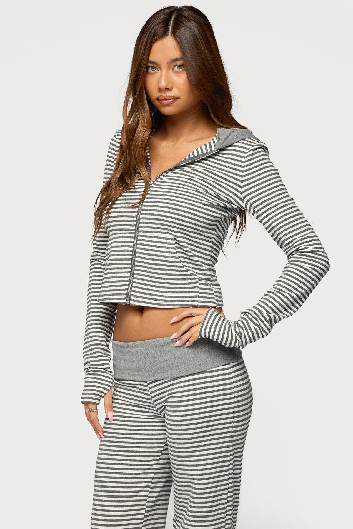 Meggy Striped Foldover Pants Product Image