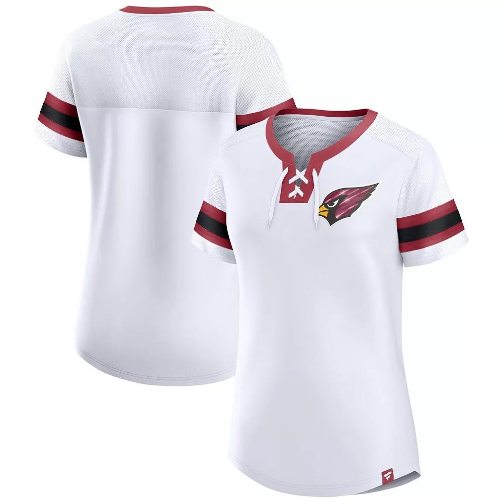 Women's Fanatics White Arizona Cardinals Sunday Best Lace-Up T-Shirt,  Product Image