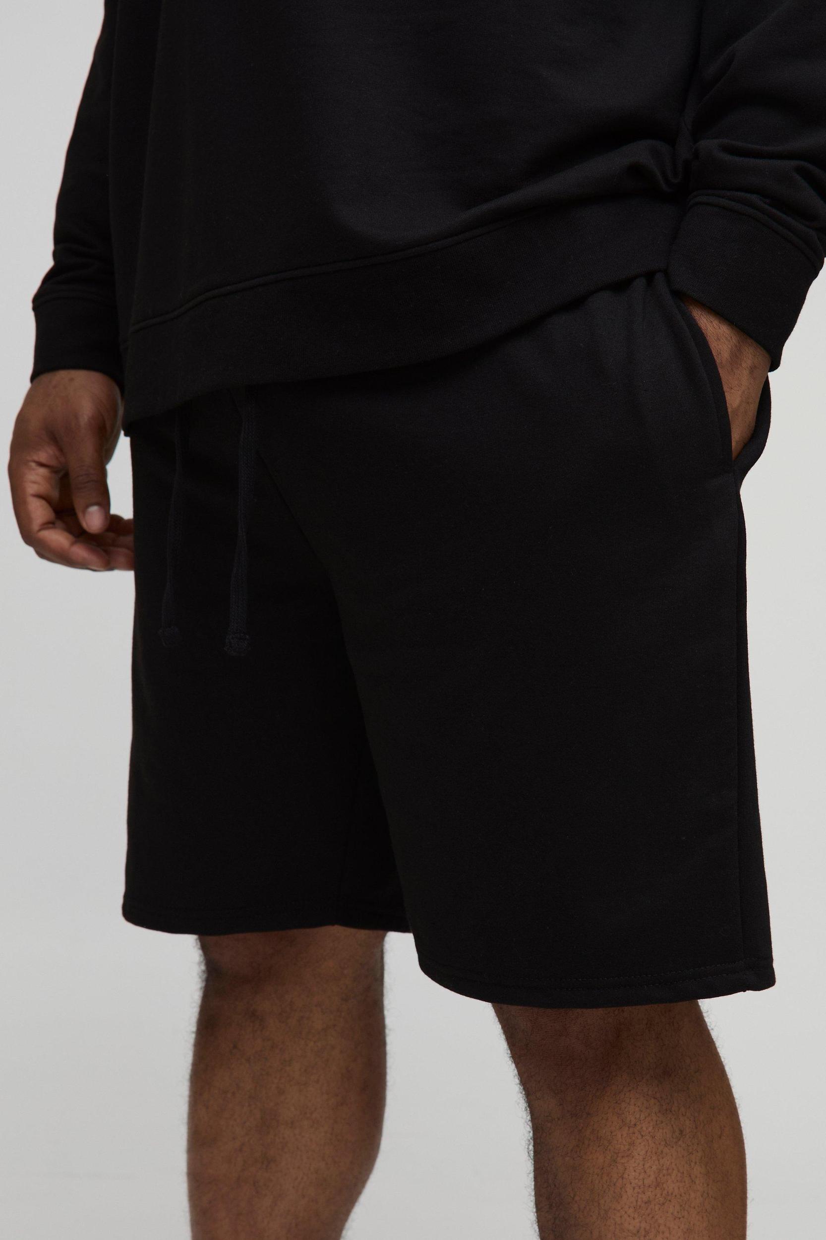 Plus 260GSM Loopback Regular Fit Basic Shorts | boohooMAN USA Product Image