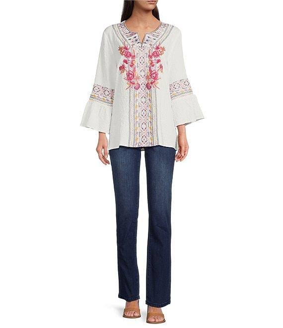 Code Bleu Chelsea Straight Leg High Rise Stretch Denim Jeans Product Image