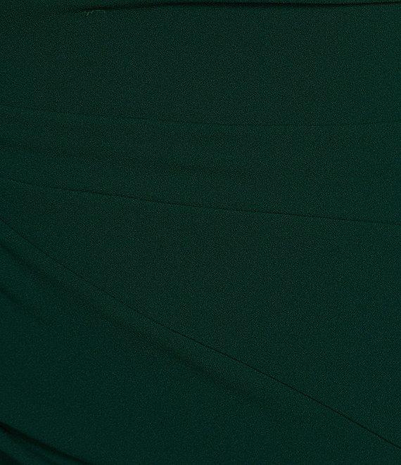 Honey and Rosie One-Shoulder Large Bow Detail Front Skirt Slit Gown Product Image