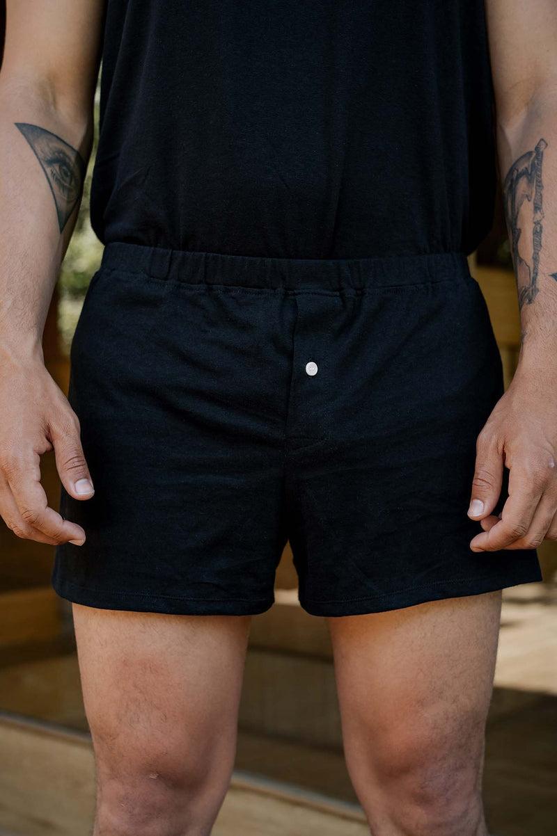 Women's Organic Cotton Boxers in Black Product Image