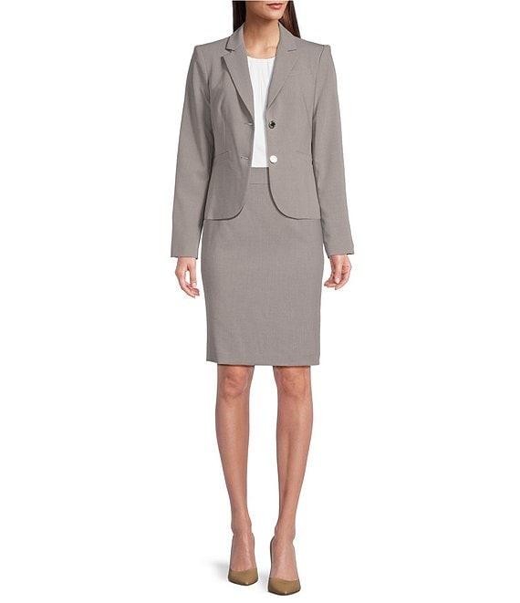 Calvin Klein Luxe Stretch 2 Button Notch Lapel Long Sleeve Blazer Product Image