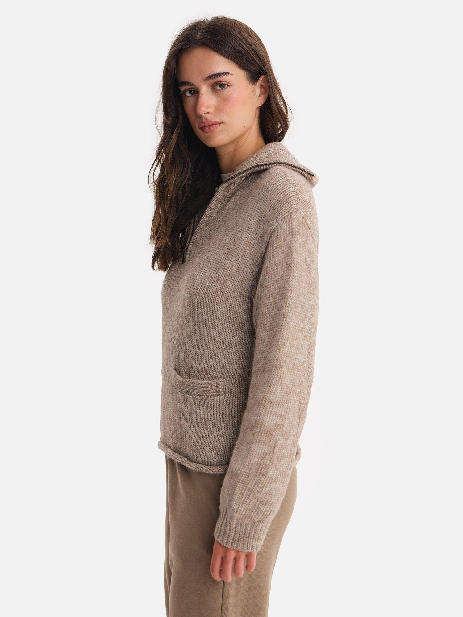 Luxe Alpaca Half-Zip Sweater Female Product Image