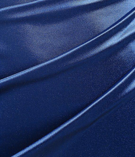 Honey and Rosie Drape Neck Side Pleat Envelope Hem Midi Dress Product Image