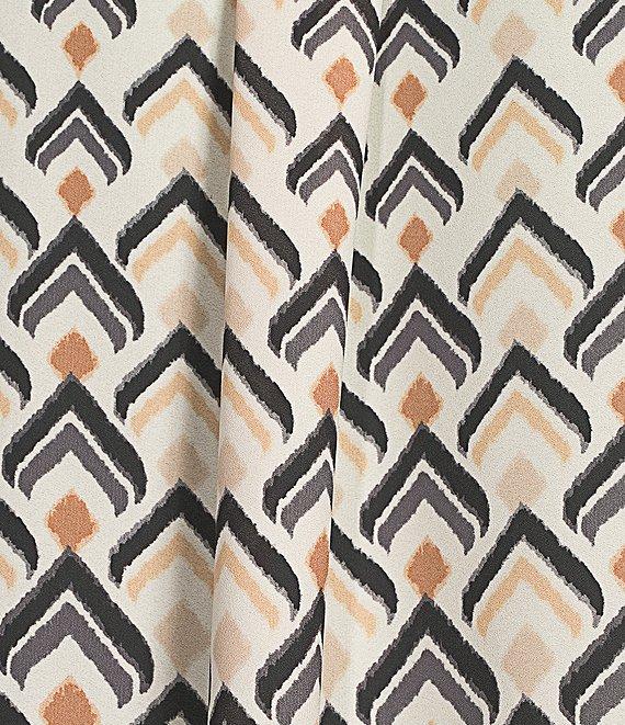 Investments Caroline Signature Diamond Border V-Neck 3/4 Sleeve Button-Front Top Product Image