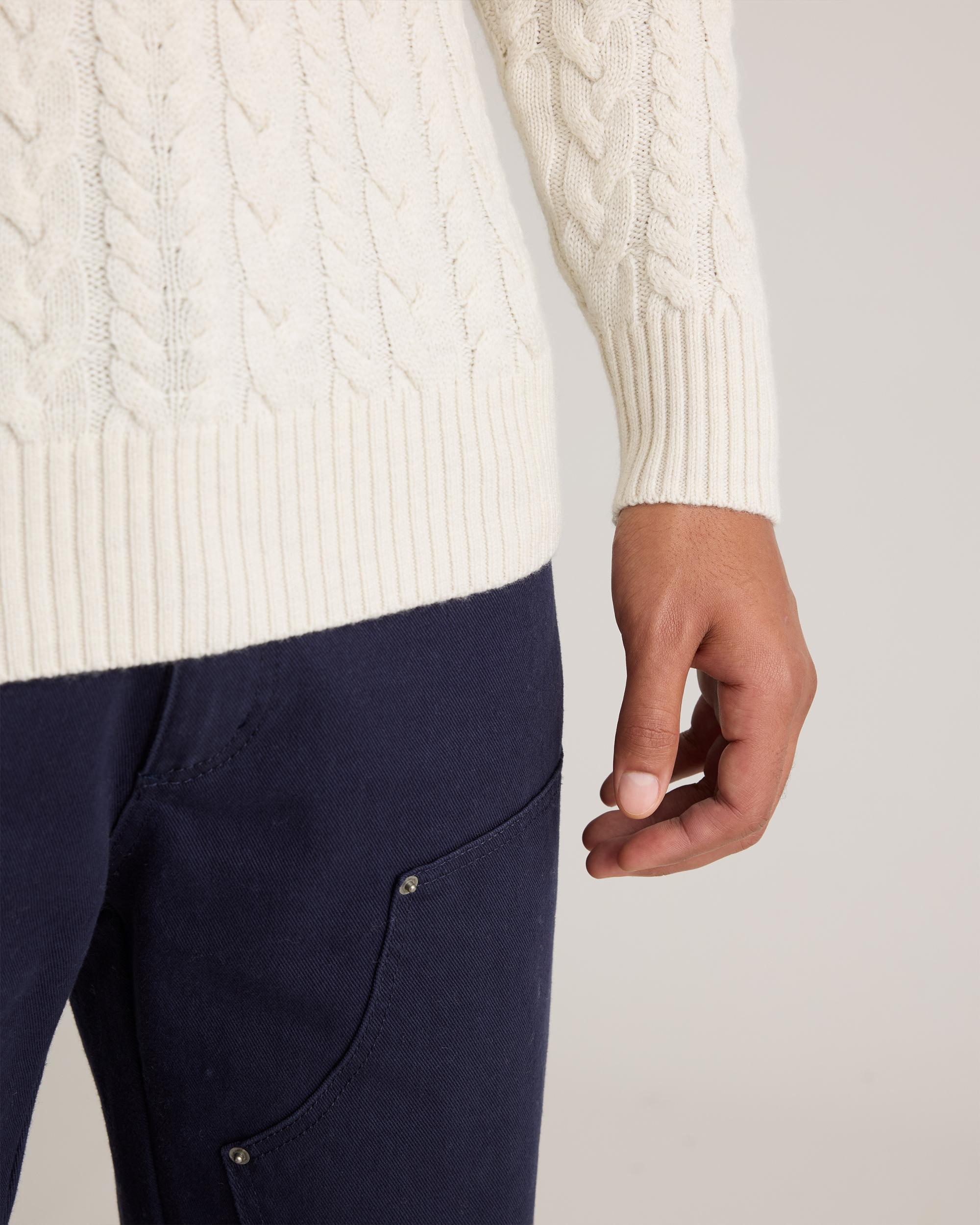 Quince | Men's Australian Merino Wool Cable Crewneck Sweater Size XL Product Image