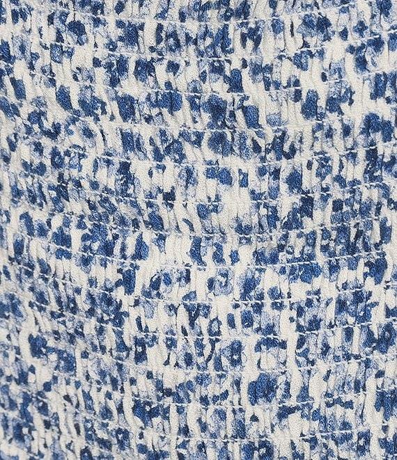 I.N. San Francisco Floral Print Sweetheart Neck Short Puff Sleeve Top Product Image